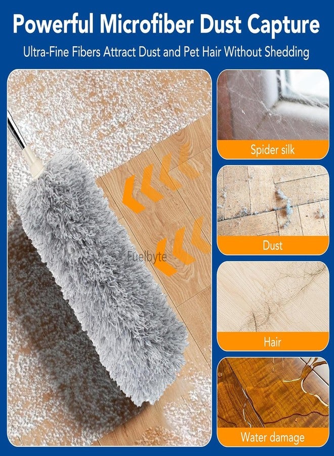 Fuelbyte Fan Cleaning Duster with Long Extendable Handle for Ceiling Fan | Microfiber Duster for Home Cleaning | Spider Web Cleaner Brush | Ceiling Fan Cleaner | Dusting Stick for Home Cleaning - Image 4